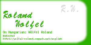 roland wolfel business card